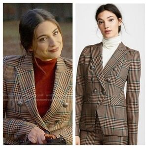 Veronica Beard Miller Plaid Wool Dickey Jacket Blazer Size 10 Celebrity